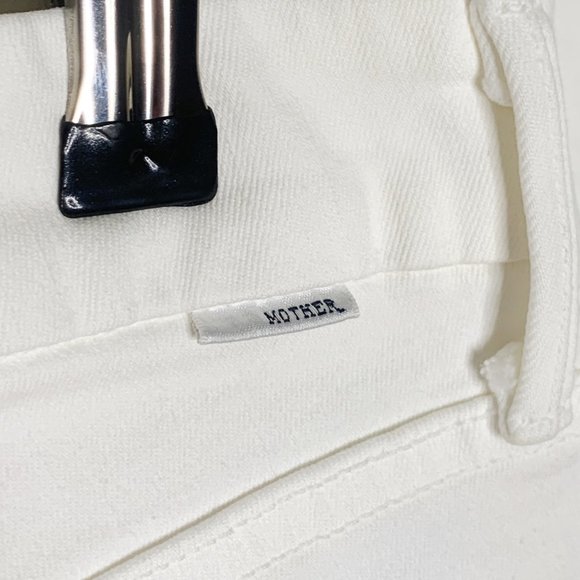 MOTHER Denim NWT White Looker Ankle Fray Raw Hem Jeans Little Miss Innocent 26 - Picture 7 of 16